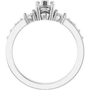 14K X1 White Gold 7x4.5 mm Pear Ring Mounting – image 4