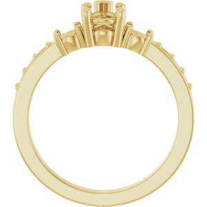 14K Yellow Gold 7x4.5 mm Pear Ring Mounting – image 4