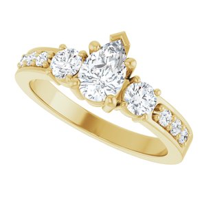 18K Yellow Gold 7x4.5 mm Pear Ring Mounting – image 8