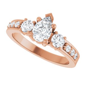 14K Rose Gold 7x4.5 mm Pear Ring Mounting – image 8
