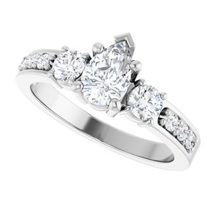 14K X1 White Gold 7x4.5 mm Pear Ring Mounting – image 8