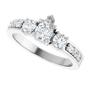 10K White Gold 6x4 mm Pear Ring Mounting – image 8