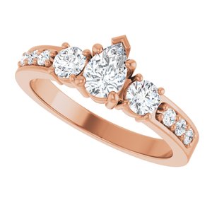 10K Rose Gold 6x4 mm Pear Ring Mounting – image 8