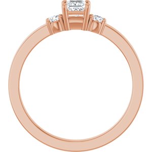 10K Rose Gold 3.25x3.25 mm Square Ring Mounting – image 3