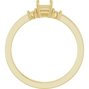 14K Yellow Gold 3.25x3.25 mm Square Ring Mounting – image 4