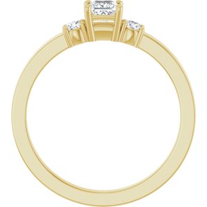 18K Yellow Gold 3.25x3.25 mm Square Ring Mounting – image 3