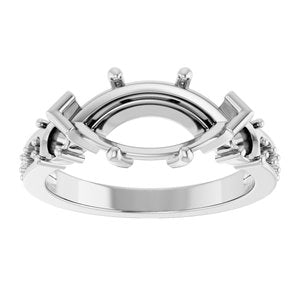 10K White Gold 13x6.5 mm Marquise Ring Mounting – image 6