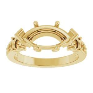 18K Yellow Gold 13x6.5 mm Marquise Ring Mounting – image 6