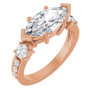 14K Rose Gold 13x6.5 mm Marquise Ring Mounting