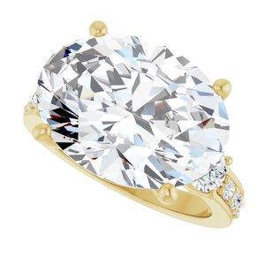 10K Yellow Gold 16x12 mm Oval Ring Mounting – image 8