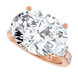 14K Rose Gold 16x12 mm Oval Ring Mounting – image 8