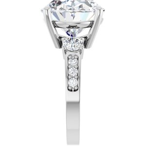 14K White Gold 16x12 mm Oval Ring Mounting – image 7