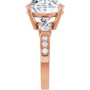 14K Rose Gold 16x12 mm Oval Ring Mounting – image 7