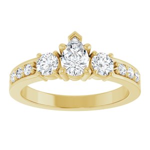 14K Yellow Gold 6x4 mm Pear Ring Mounting – image 5
