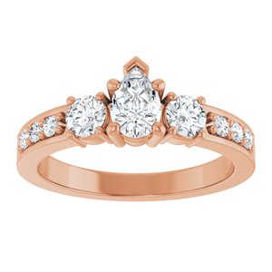 18K Rose Gold 6x4 mm Pear Ring Mounting – image 5