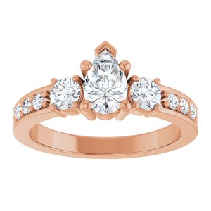 18K Rose Gold 7x4.5 mm Pear Ring Mounting – image 5