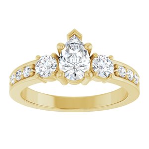 18K Yellow Gold 7x4.5 mm Pear Ring Mounting – image 5