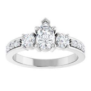 14K X1 White Gold 7x4.5 mm Pear Ring Mounting – image 5