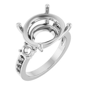 Sterling Silver 16x12 mm Oval Ring Mounting – image 2