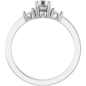 14K X1 White Gold 6x4 mm Pear Ring Mounting – image 4