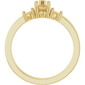 10K Yellow Gold 6x4 mm Pear Ring Mounting – image 4