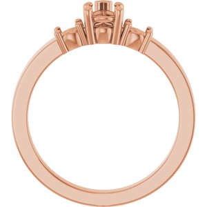 10K Rose Gold 6x4 mm Pear Ring Mounting – image 4