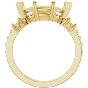 18K Yellow Gold 13x6.5 mm Marquise Ring Mounting – image 4