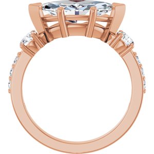 14K Rose Gold 13x6.5 mm Marquise Ring Mounting – image 3
