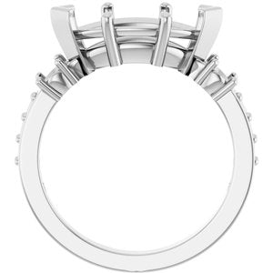 14K White Gold 13x6.5 mm Marquise Ring Mounting – image 4