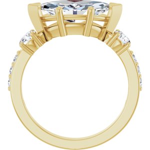 18K Yellow Gold 13x6.5 mm Marquise Ring Mounting – image 3