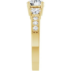 10K Yellow Gold 6 mm Round Ring Mounting – image 7