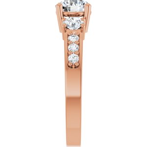 14K Rose Gold 6 mm Round 1/2 CTW Natural Diamond Semi-Set Ring – image 7