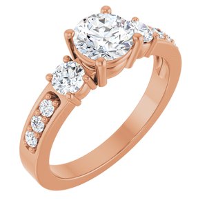 14K Rose Gold 6 mm Round Ring Mounting