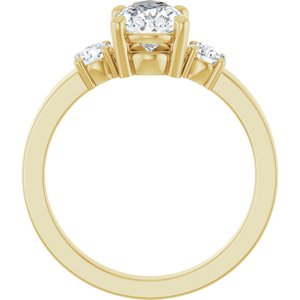 10K Yellow Gold 10x6 mm Pear Ring Mounting – image 3