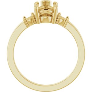 18K Yellow Gold 10x6 mm Pear Ring Mounting – image 4