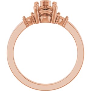 18K Rose Gold 10x6 mm Pear Ring Mounting – image 4