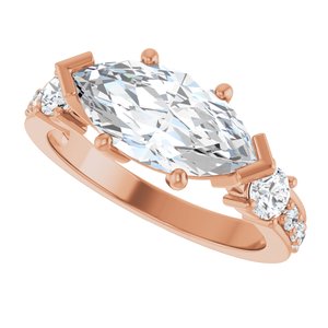 10K Rose Gold 13x6.5 mm Marquise Ring Mounting – image 8