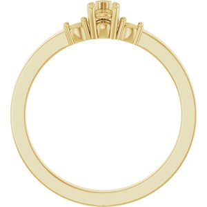 10K Yellow Gold 4x3 mm Pear Ring Mounting – image 4
