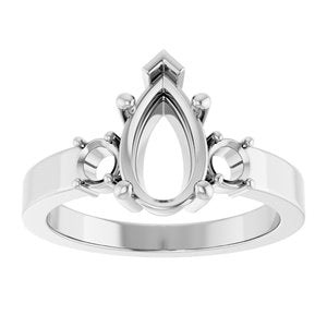 Continuum Sterling Silver 10x6 mm Pear Ring Mounting – image 6