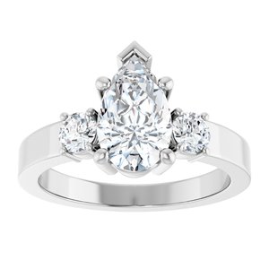 Sterling Silver 10x6 mm Pear Ring Mounting – image 5