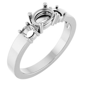 Continuum Sterling Silver 6.5x4.5 mm Oval Ring Mounting – image 2