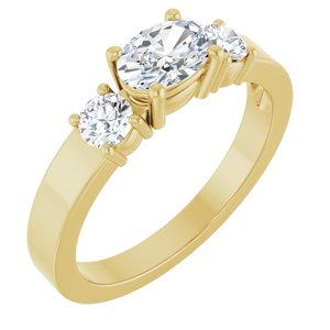 14K Yellow Gold 6.5x4.5 mm Oval Ring Mounting