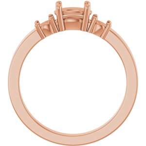 10K Rose Gold 6.5x4.5 mm Oval Ring Mounting – image 4