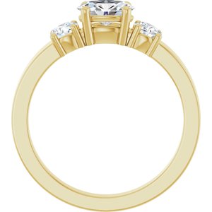 10K Yellow Gold 6.5x4.5 mm Oval Ring Mounting – image 3