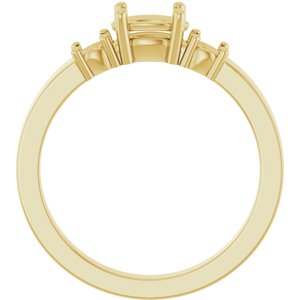 14K Yellow Gold 6.5x4.5 mm Oval Ring Mounting – image 4