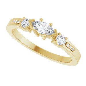 14K Yellow Gold 6x3 mm Marquise Ring Mounting – image 8