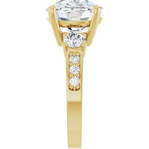 10K Yellow Gold 14x10 mm Elongated Cushion Ring Mounting – image 7