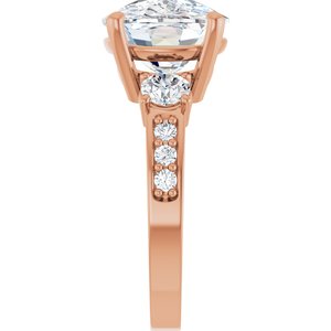 14K Rose Gold 14x10 mm Elongated Cushion Ring Mounting – image 7
