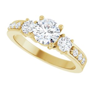 10K Yellow Gold 6 mm Round Ring Mounting – image 8