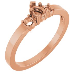 10K Rose Gold 4x3 mm Pear Ring Mounting – image 2